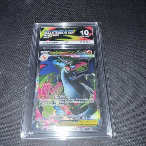 Pokemon Mega Charizard X Ex 109/094 - ACE 10 GEM MINT - PERFECT SUBS