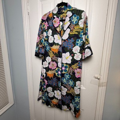 Rachel Rachel Roy Kimono Floral Button Down Dress Womens XS Belted Oversized