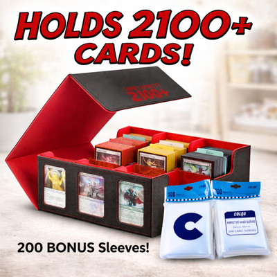 Collectible Sports Card Storage Case - Magnetic Closure, Dividers, Bonus Sleeves
