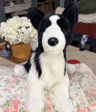 NWT Douglas Chase Border Collie Stuffed Plush 2001 Black White Dog Puppy 16  