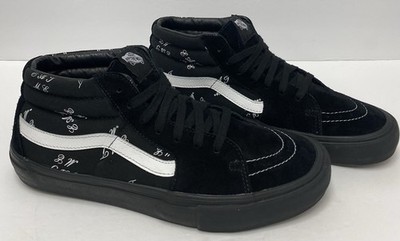 VANS M10.5 SUPREME EAT ME SK8 Mid Black White Dura Cap Skate Shoes EXCELLENT!!