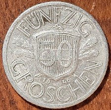 1946  Austria 50  Groschen   Coin   N14