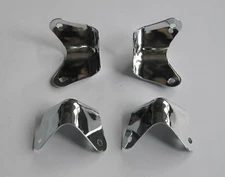 8x 12MM Metal 2 Leg Guitar AMP Amplifier Cabinet Corners Polished Chrome Fender