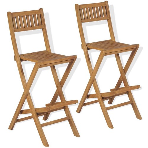 Teak Gartenbar Set 3-tlg. Klappbar Garten Tresen Barhocker Gartentheke vidaXL - Bild 8 von 12