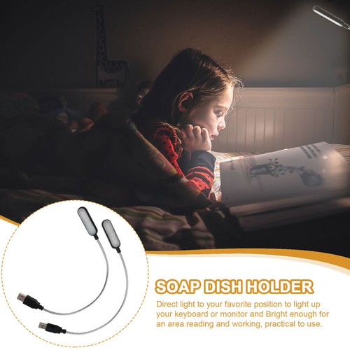 2 PCS Portable USB Light Laptop Lamp Computer Lights for Desktop Bendable - Afbeelding 4 van 12