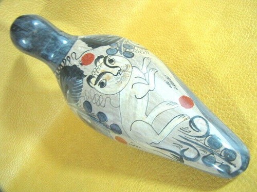 Mexican Bird Figure Street Folk Art Tonala Burnished Pottery animal foliage - Picture 4 of 12