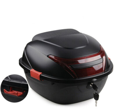 Matte Black Scooter Moped Top Box Tail Luggage Storage Case Clip w/ Lock Kit USA