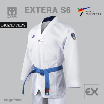 MOOTO EXTERA S6 Uniform (with White V NECK) WT (World Taekwondo) Fighter Dobok