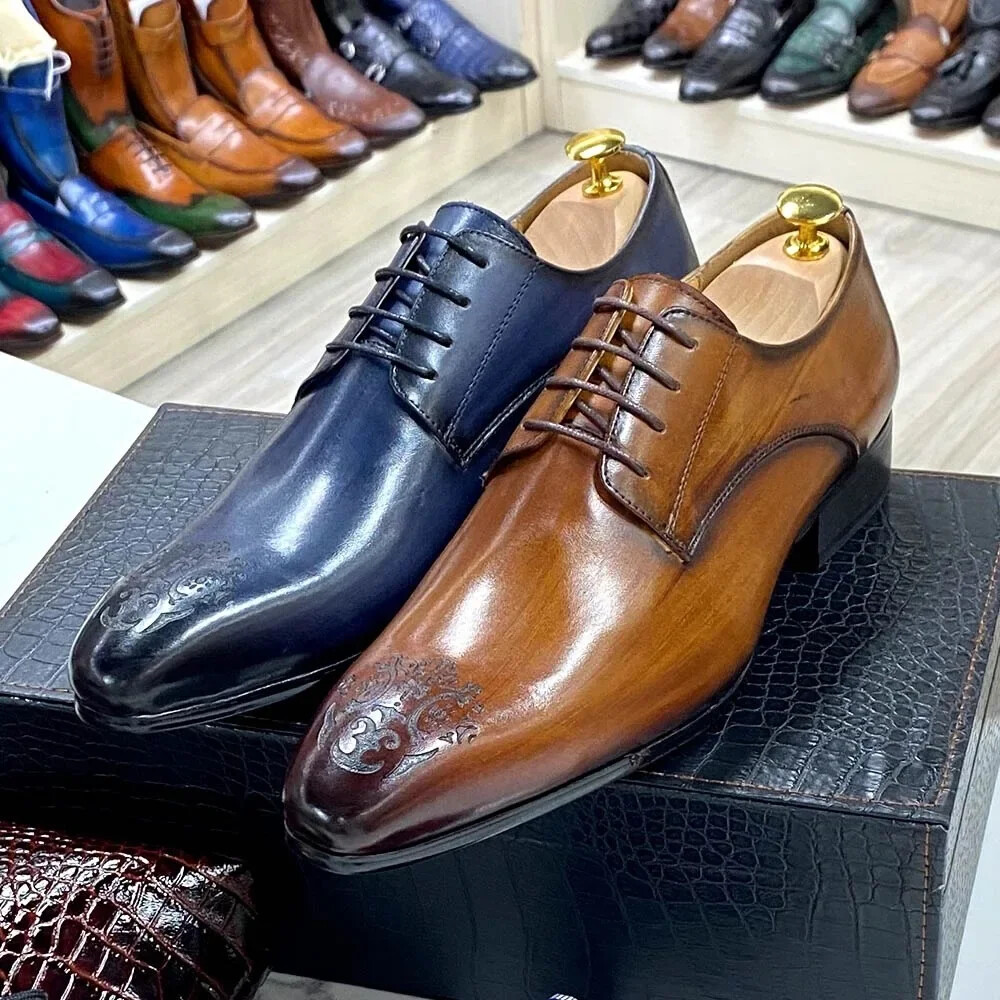 SAOLA Scarpe da lavoro classiche uomo Oxford pelle a punta stringate scarpe formali