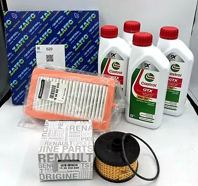 KIT TAGLIANDO ORIGINALE RENAULT CAPTUR II CLIO V 1.0 1.3 TCE 4L CASTROL GTX 5W30