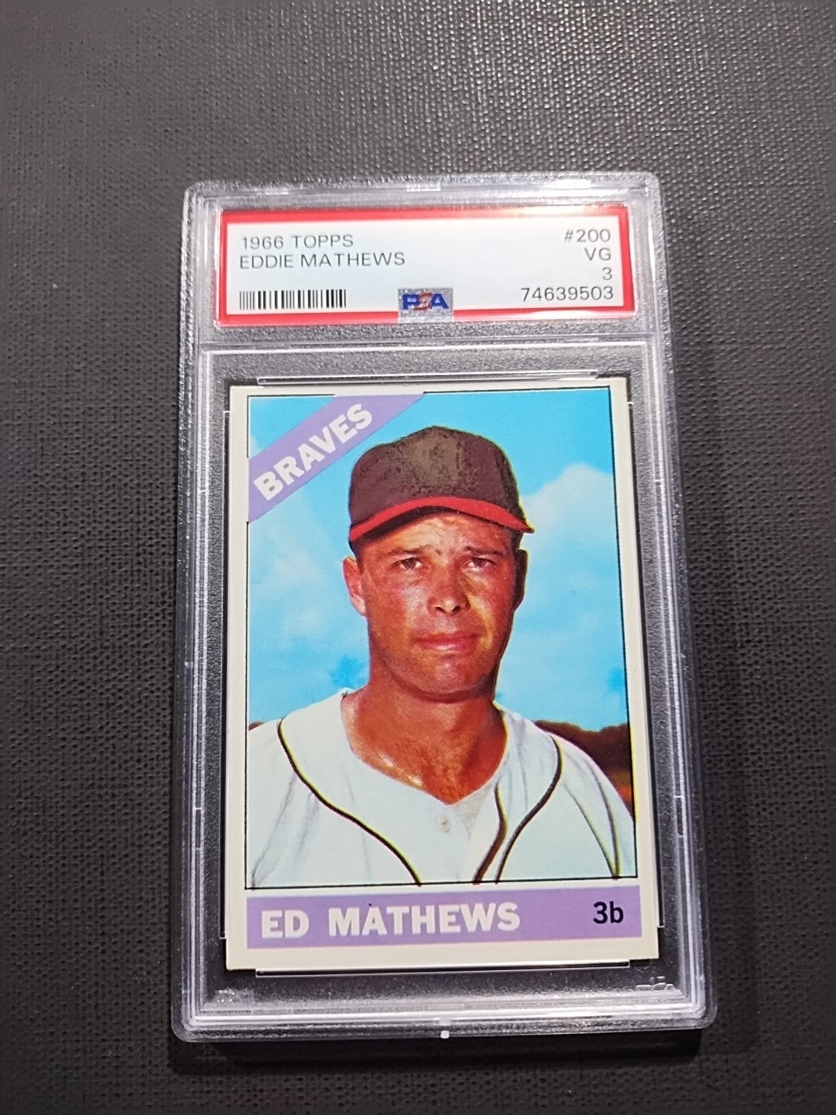 1966 Topps Eddie Mathews Atlanta Braves HOF #200⚾⚾💥 PSA 3 VG