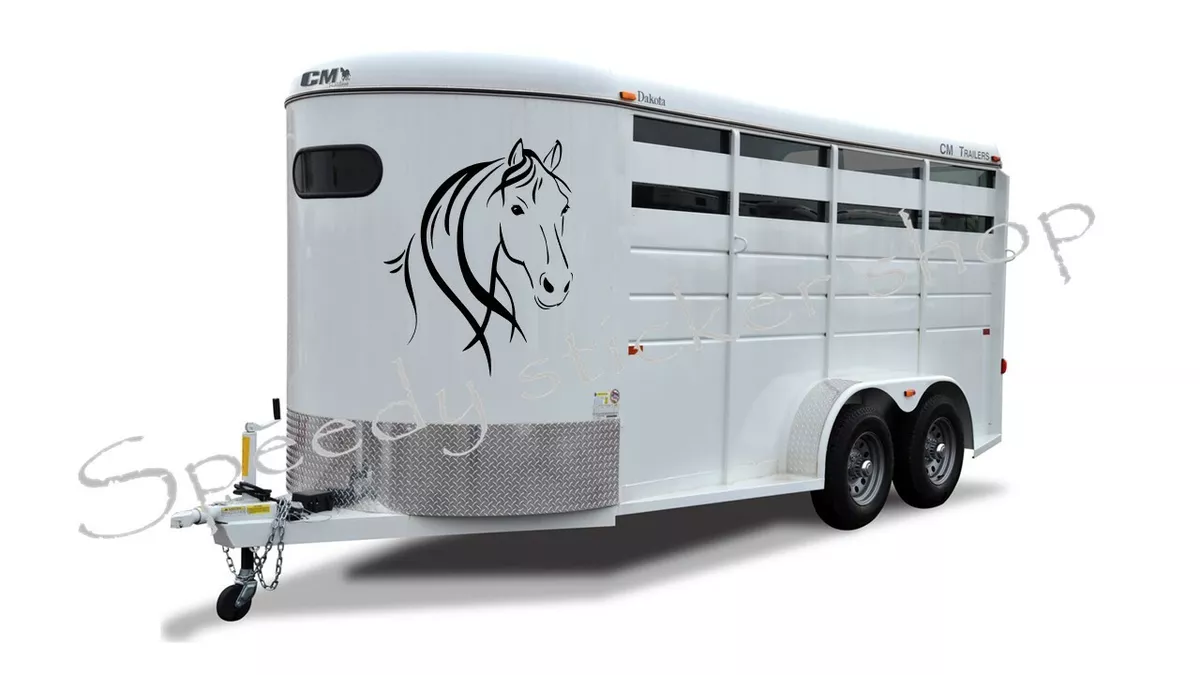 2x Large Horse Horsebox Trailer Vinyl Stickers Decals Graphics 55cm x 70cm A177