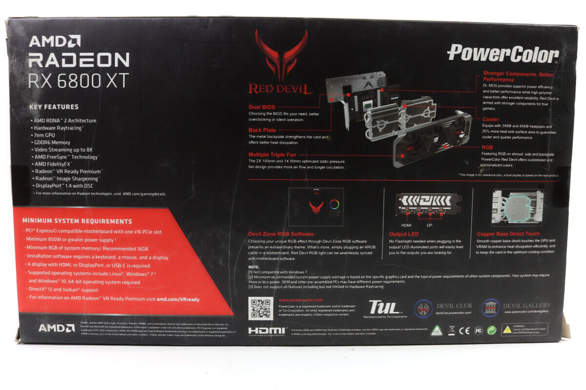 PowerColor Radeon RX 6800 XT 16GB Red Devil w/Box | 1yr PowerColor Radeon RX 6800 XT 16GB Red Devil w/Box | 1yr