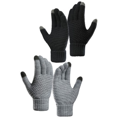 2 Pairs Thicken Knitted Glove Touch Screen Glove for Man Woman men gloves