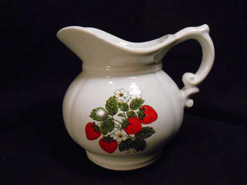Vintage McCoy Strawberry Pottery Pitcher  #7528 USA