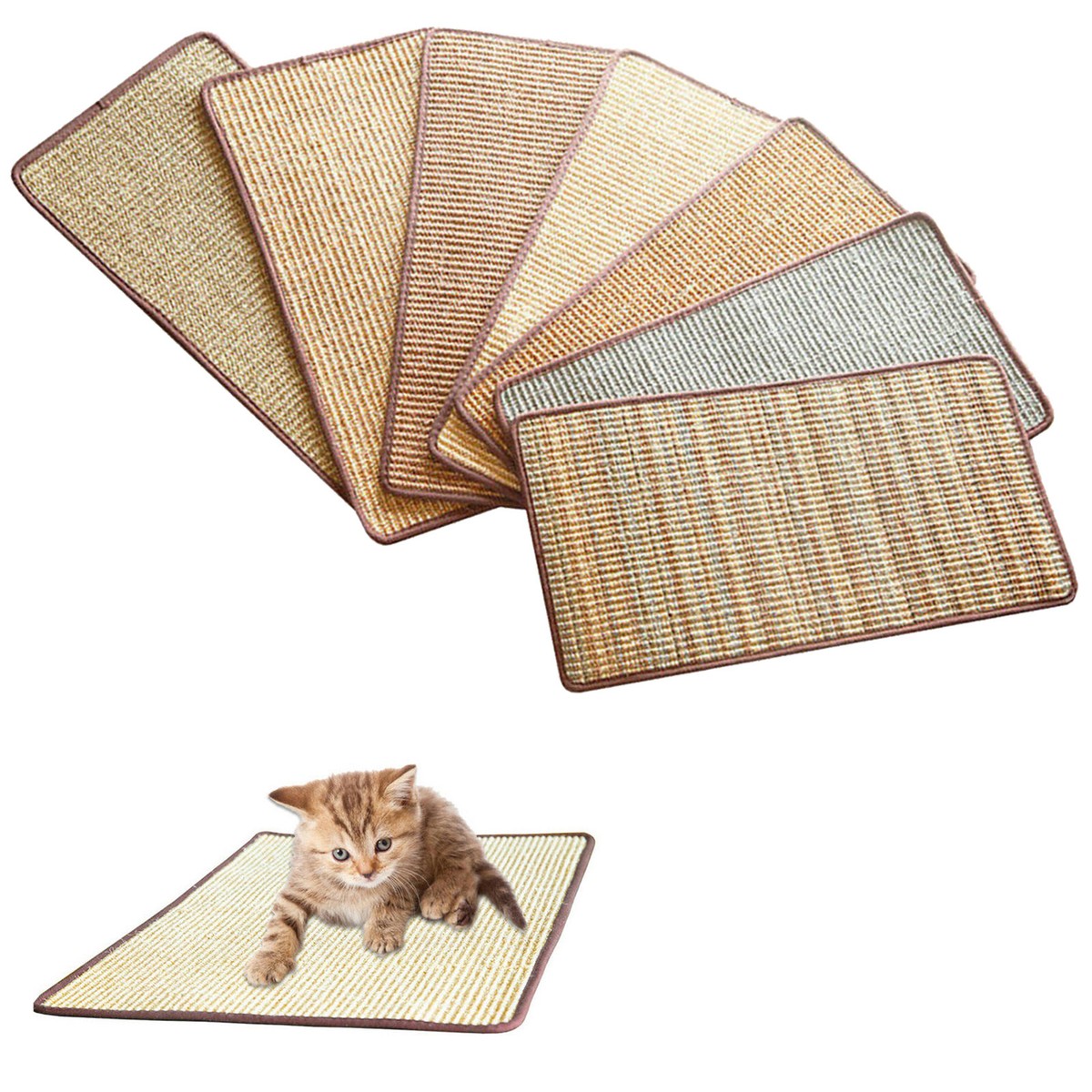 Cat Scratcher Mat Scratching Post Mat Natural Sisal Horizontal Cat