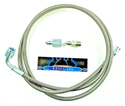 #ad #ad 48quot; 3 AN Braided Line Gauge Line Kit Str. x 90 Degree Oil Fuel Pressure 1 8quot; NPT $28.99