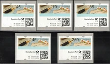 German computer vended postage MI10 Set of 5 CVP/ATM from Kiosk  Type 2 Paper