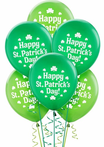 Globos de látex impresos en el día de San Patricio (15 quilates) - fiesta verde trébol - Imagen 6 de 6