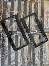 LOT OF 100 BLANK BLACK PLASTIC 100 BULK License Plate Frame FRAMES WITH TABS 1"