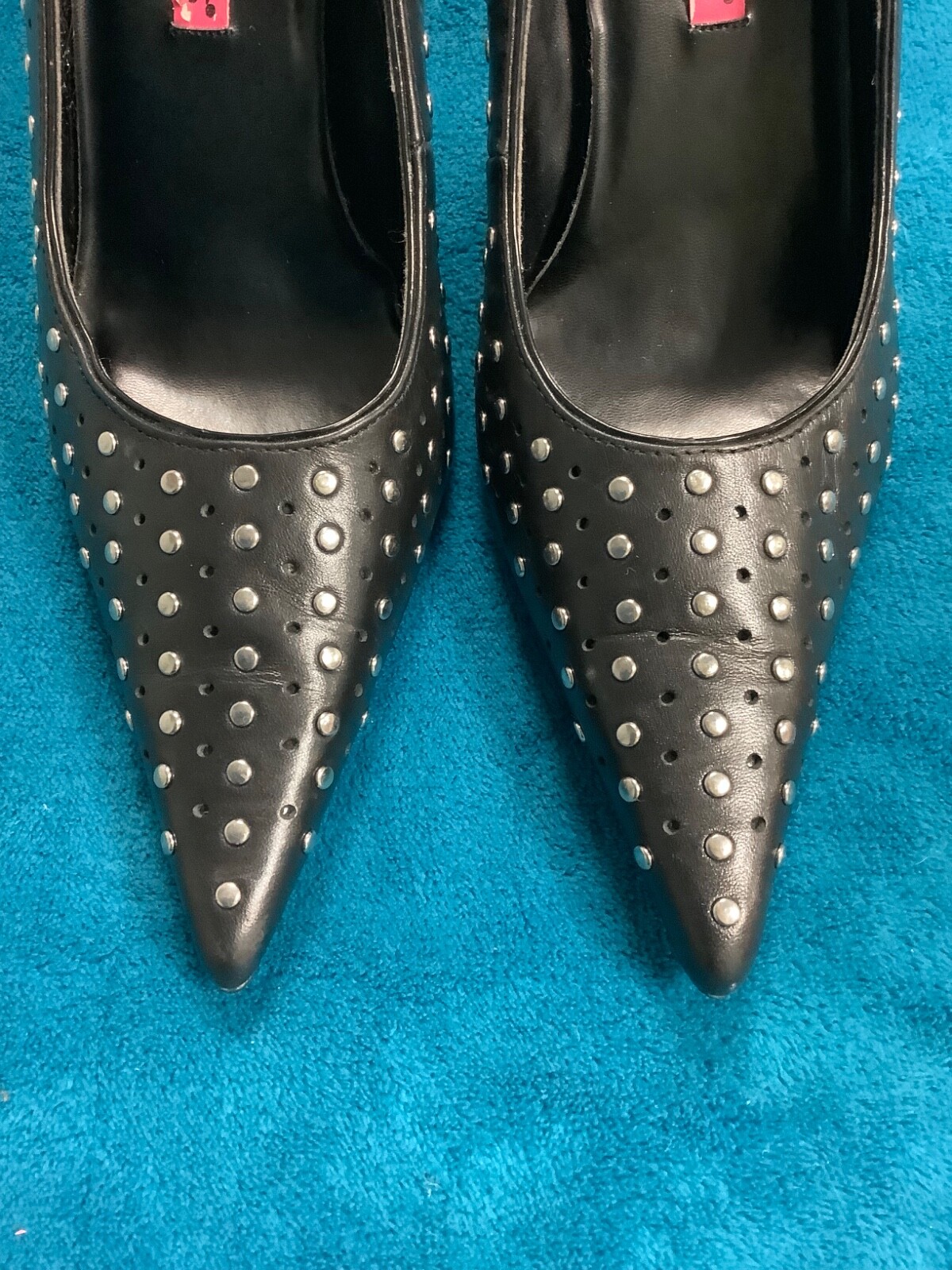 Rebels Leather Upper Pointed Toe Studded Stiletto… - image 6