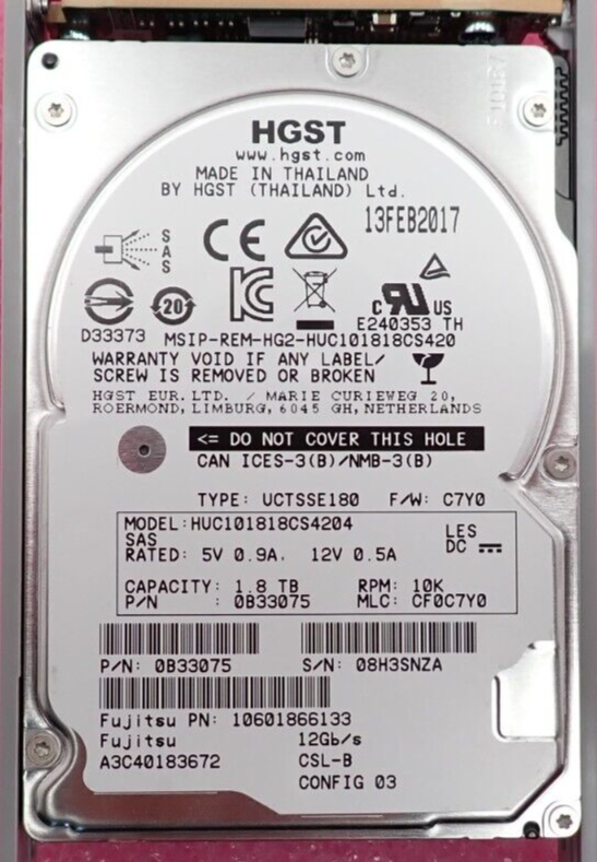 Fujitsu Eternus JX40 S2 1.8TB 10K SAS 2.5