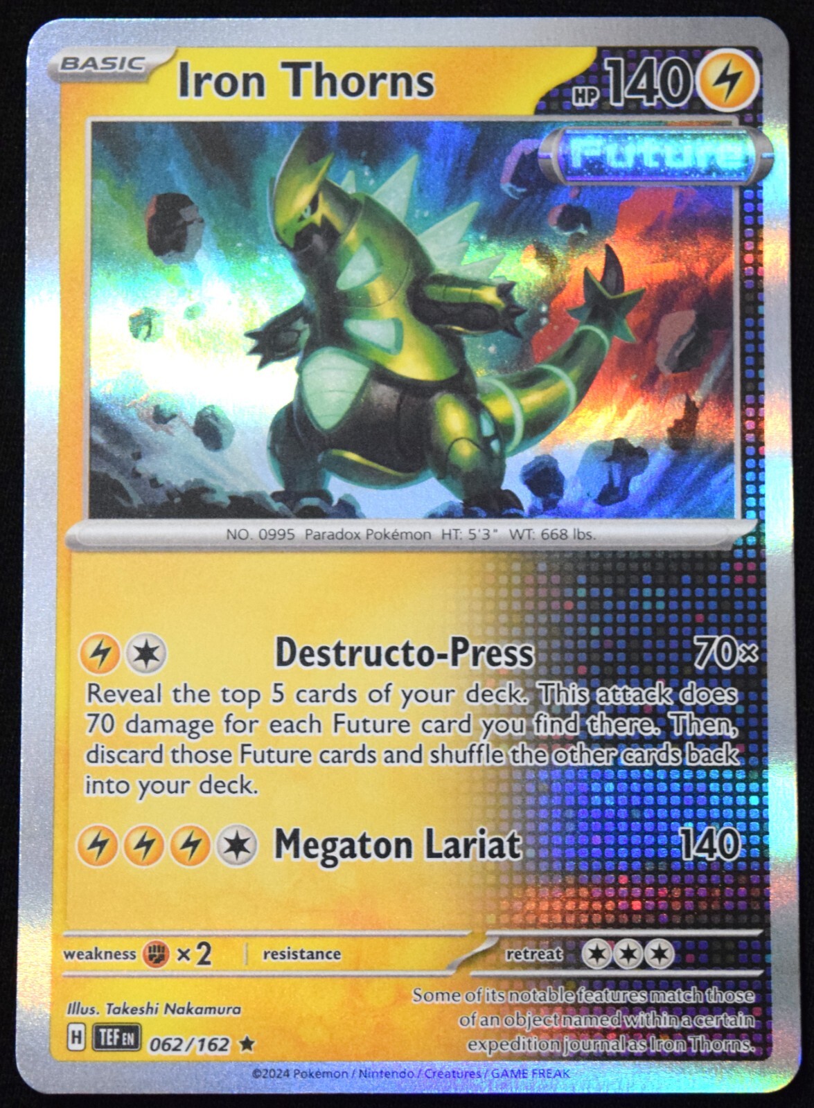 Pokemon TCG Iron Thorns 062/162 2024 Temporal Forces Holo Rare Card - LP