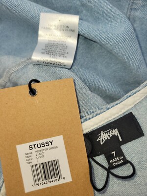 Stussy Webster Denim Dress Size 7 One Piece Patchwork Summer Dress #211207  NWT | eBay