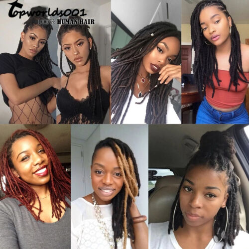 Afro Kinky natürliches Echthaar Dreadlocks Zöpfe Häkeln Flechten Haarverlängerungen - Bild 7 von 24