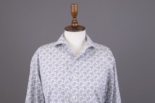 Eton Multicolor Geometric Collared Long Sleeve Button Front Shirt Dress Size 41