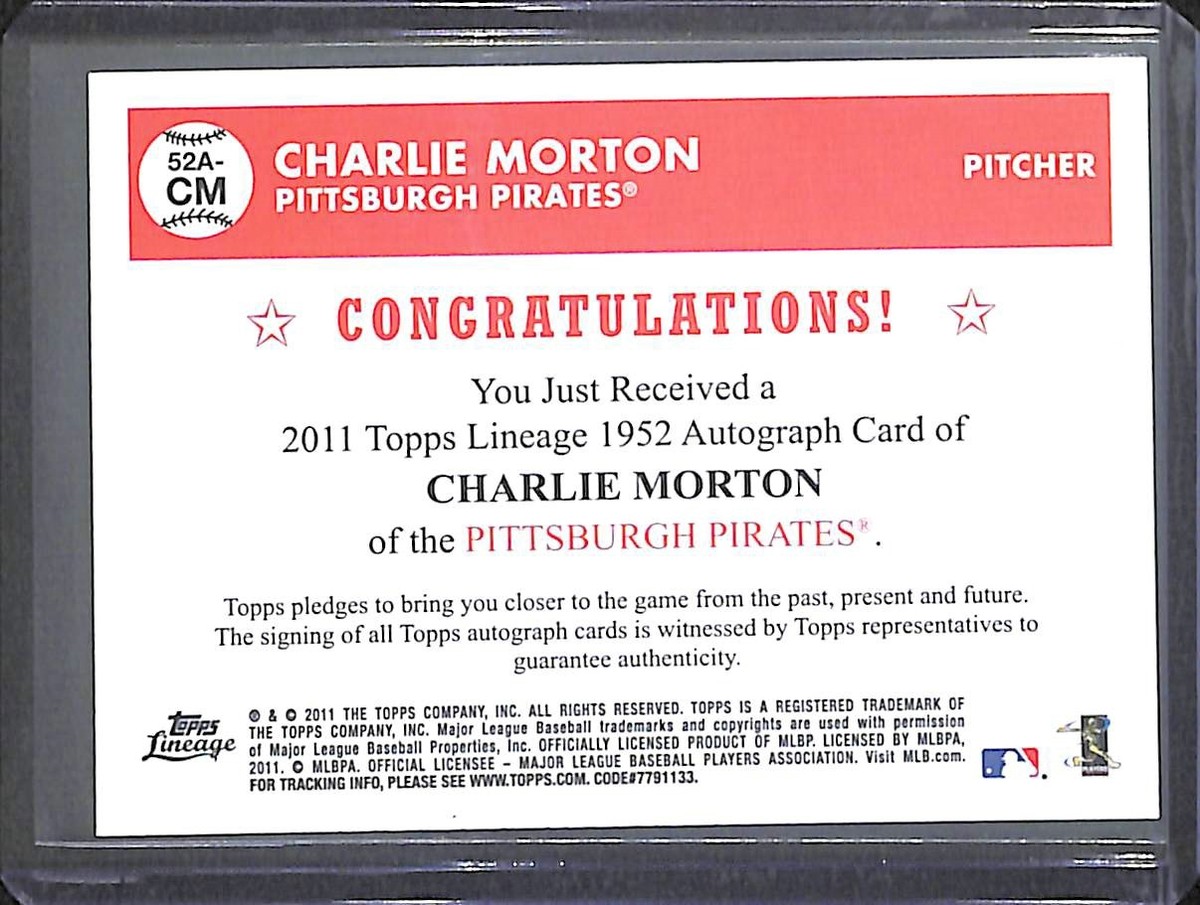 2011 Topps Lineage 1952 Autograph #52-CM Charlie Morton | eBay