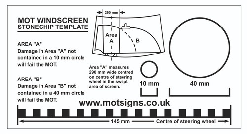 TYRE TREAD WIDTH GAUGE CHECKER. MOT SIGN. WINDSCREEN CHECKER. TYRE DEPTH PCL MOT - Picture 2 of 6