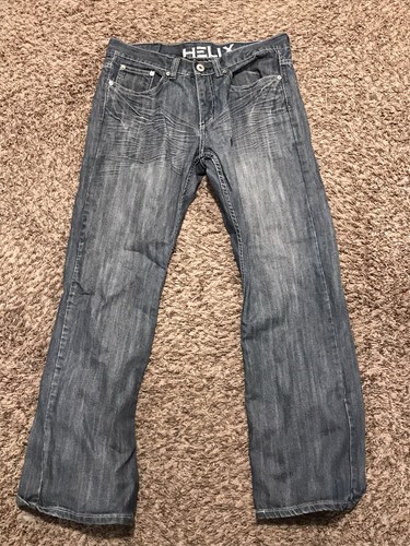 Helix Relaxed Bootcut Blue Jeans Mens 