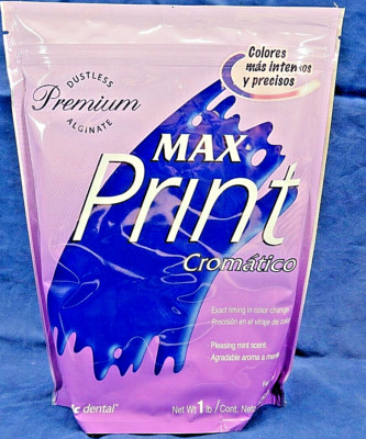 MAX PRINT Cromatic Dustless Alginate Impression Material 1lb Fast set MDC Dental