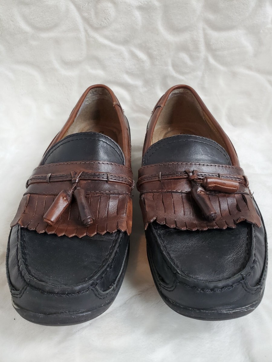 Dockers Mens 8M black brown leather tassel Kiltie Loafers  display picture 1
