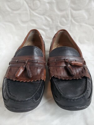 Dockers Mens 8M black brown leather tassel Kiltie Loafers  display picture 3