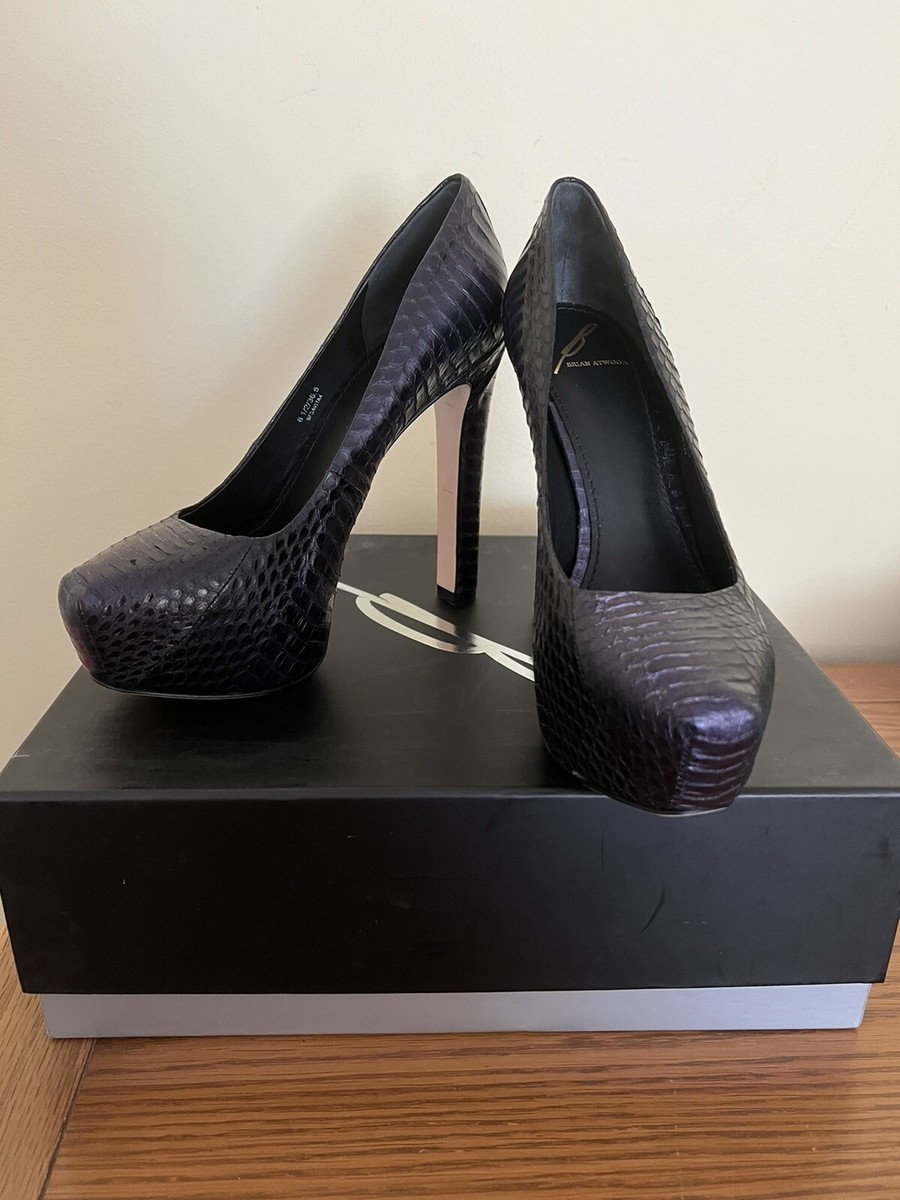 ATWOOD Savita pump purple metallic snake $350