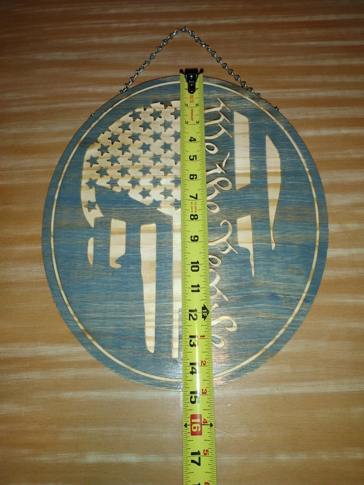 CNC Sign Wood Custom Carved Wooden sign we the people skull - Image 3 of 3