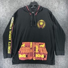Disney The Lion King Sweatshirt Mens 2XL Black Hoodie Animal Kingdom Musical