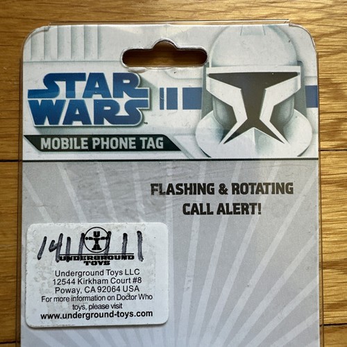 Étiquette de téléphone portable Star Wars Darth Vader Spinnerz LED pour collection 2008 neuve dans son emballage - Photo 3 sur 10
