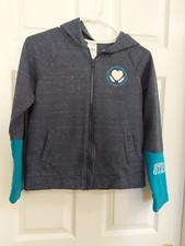 Athletic Works Girls Blue Turquoise Zip-Up Hoodie W/Pockets Size XL 14-16