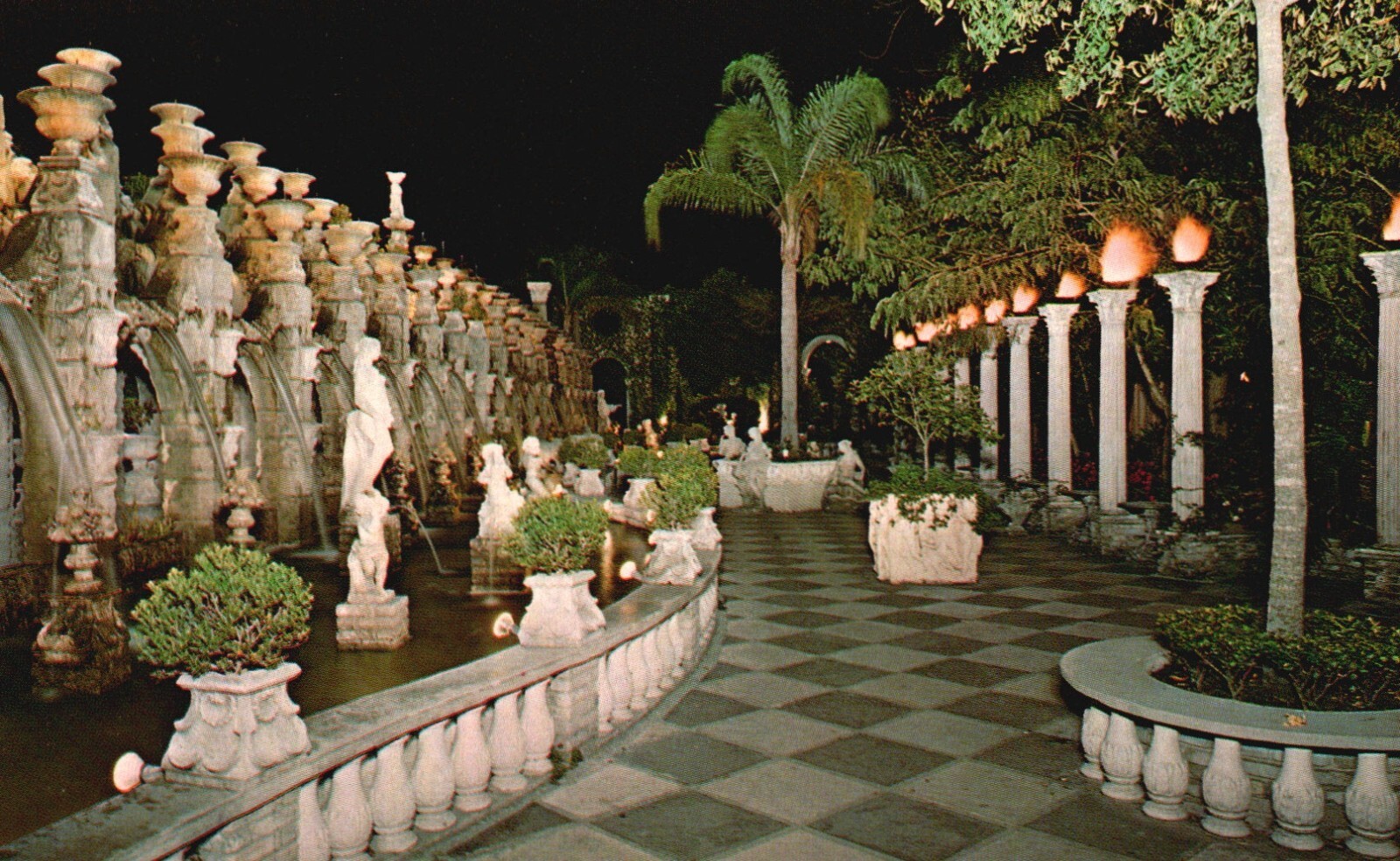 Postcard FL Clearwater North Garden by Night Kapok Tree Inn Vintage PC ...