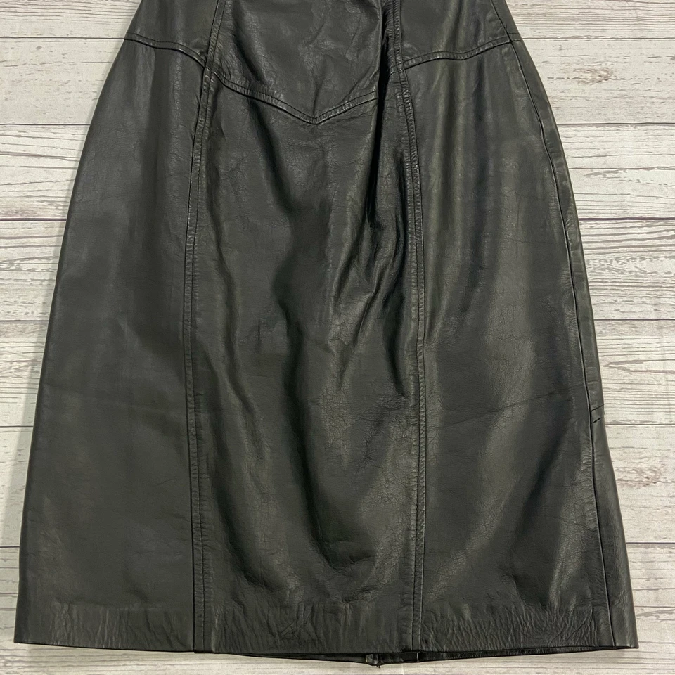 Falda vintage Capezio de cuero negro hasta la rodilla para mujer talla 5/6 Foto 2 de 4