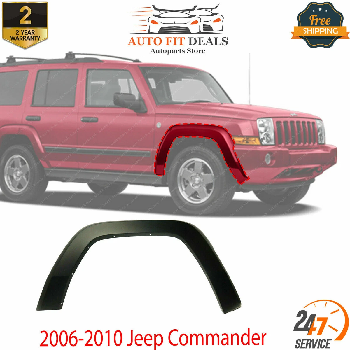 Front Right Passenger Side Fender Flare Primed For 2006 2010 Jeep
