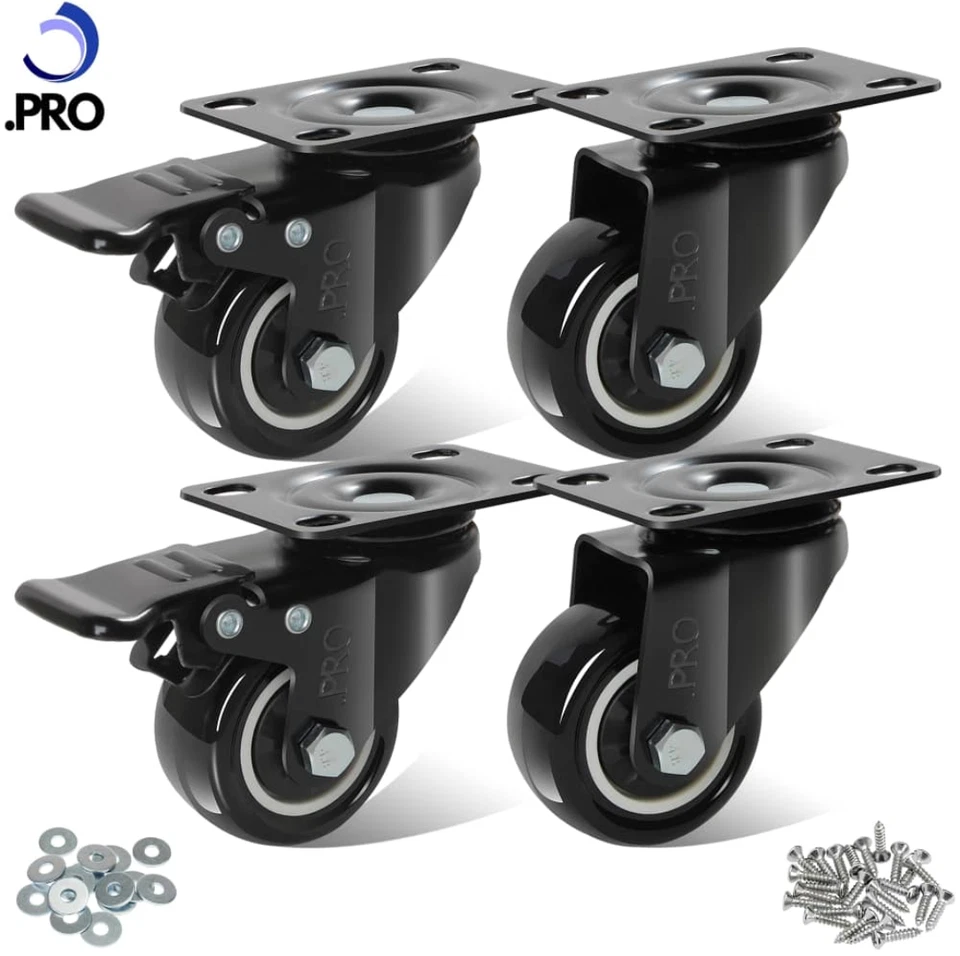 Heavy Duty Swivel Castor Wheels 4 X 50mm – 300kg Capacity Furniture Caster .PRO