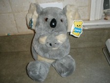 RARE 14" Vintage 1986 Dakin Soft Classics KOALA Bear SET Mom BABY P10