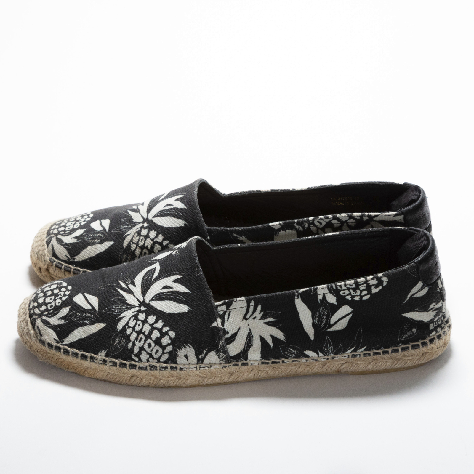 Scarpe casual uomo Saint Laurent espadrille blu tela bianca taglia EU 43 US 9