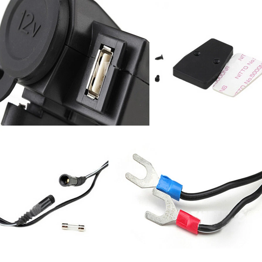 Encendedor de cigarrillos para teléfono de motocicleta cubierta impermeable enchufe de alimentación cargador USB Foto 3 de 4