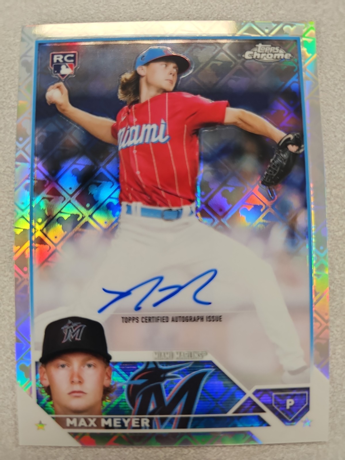 2023 Topps Chrome Logofractor MAX MEYER Refractor Rookie Auto  RC 