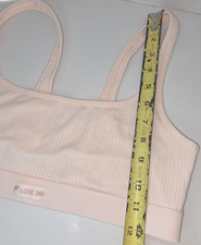 Women's Fabletics Luxe360 Rib Bralette Pale Pink NWOT